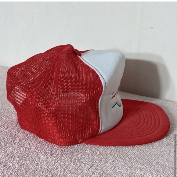 Vintage Red White Pucks Mesh Back Snap Back Trucker Hat - Picture 9 of 12